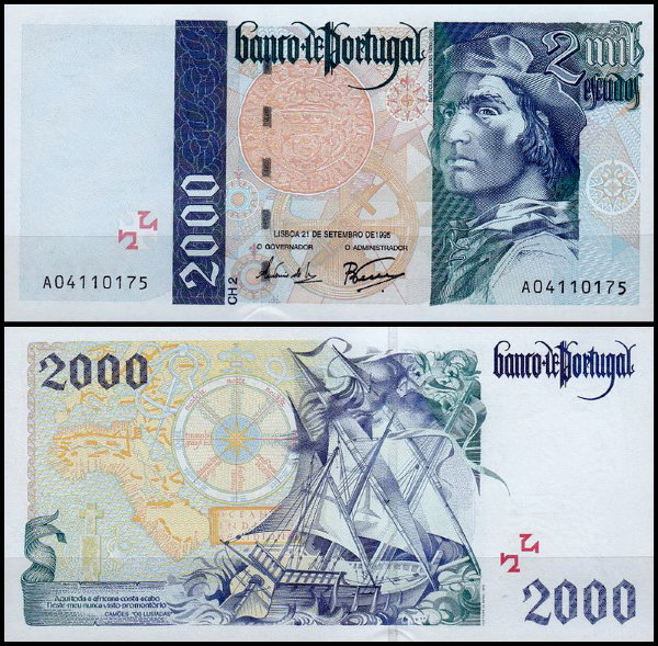 Португалия 2000 эскудо 1995 (UNC Pick 189a)