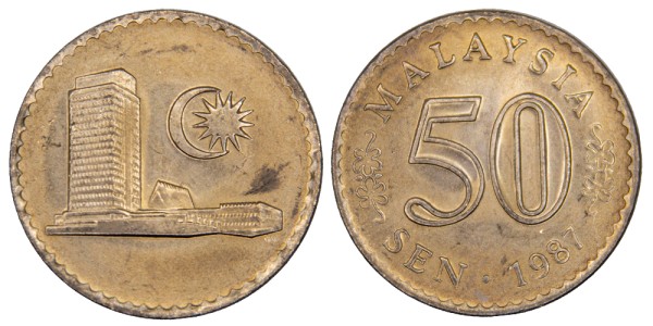 Малайзия 50 сен 1987 год