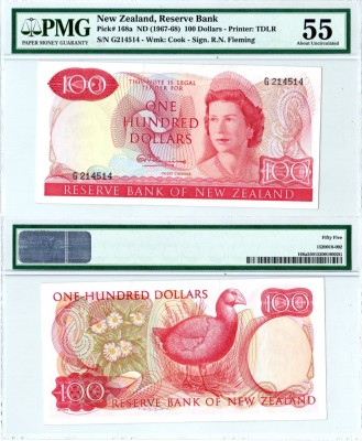 Новая Зеландия 100 долларов 1967-1968 (UNC Pick 168 a)