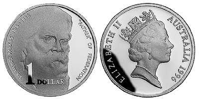Австралия, 1 доллар 1996 год, Генри Паркс, ПРУФ