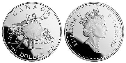 Канада, 1 доллар 2001 год, Канадский балет, ПРУФ