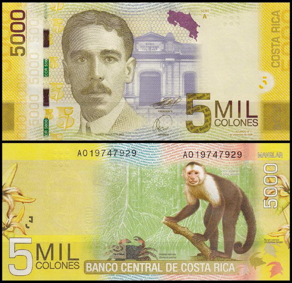 Коста Рика 5000 колон 2009-2012 (UNC Pick 276)