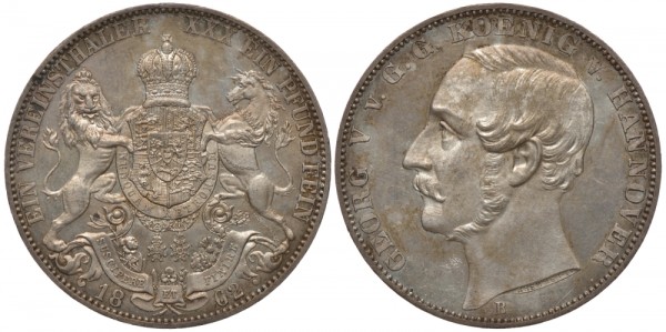 Ганновер 1 талер 1862 B, Георг V (1851-1866)