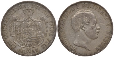 Гессен-Кассель 1 талер 1859 Фридрих Вильгельм I (1847-1866)