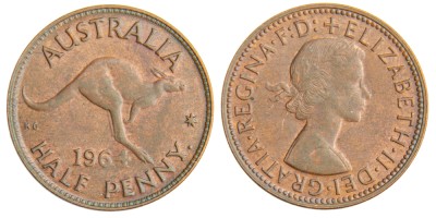 Австралия, 1/2 пенни 1964 год,