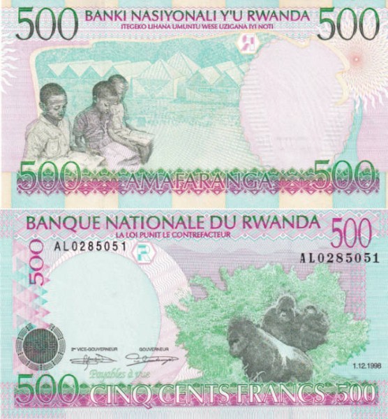 Руанда 500 франков 1998 (UNC Pick 26a)