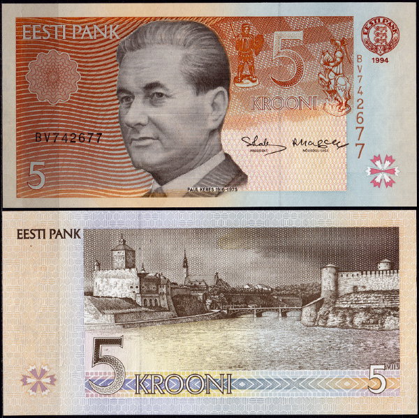 Эстония 5 крон 1994 (UNC Pick 76)