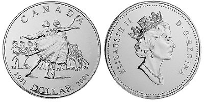 Канада, 1 доллар 2001 год, Канадский балет