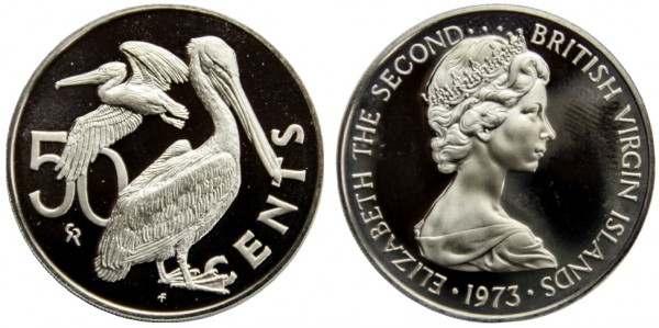 Британские Виргинские острова 50 центов 1973 год, ПРУФ