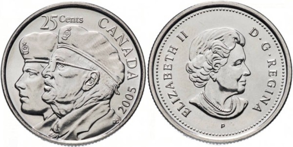 Канада, 25 центов 2005 год, Ветераны