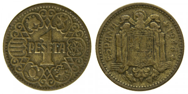 Испания, 1 песет 1944 год