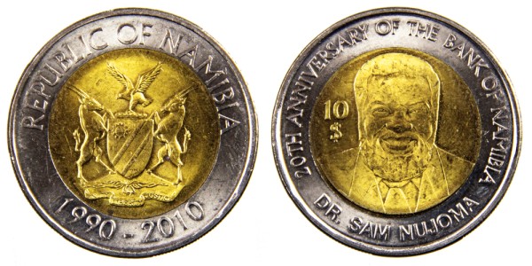 Намибия 10 долларов 2010 год