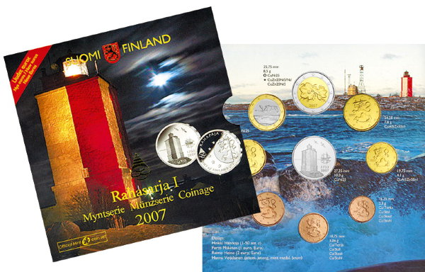 Финляндия, Набор монет 2007 года (буклет) №1