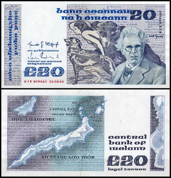 Ирландия 20 фунтов 1985 (UNC Pick 73b)