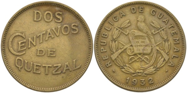 Гватемала, 2 сентаво 1932 год