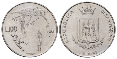 Сан Марино, 100 лир 1983 год