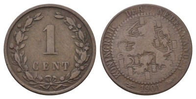 Нидерланды 1 цент 1901 год