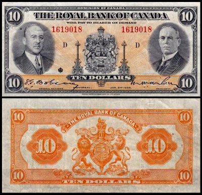 Канада 10 долларов 1935 (XF Pick S1392)