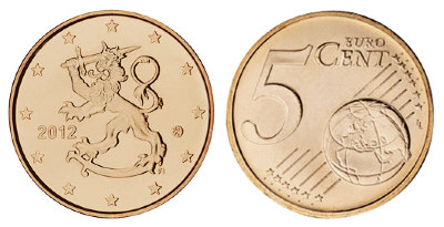 Финляндия, 5 центов 2012 (UNC, медь)