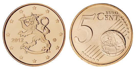 Финляндия, 5 центов 2012 (UNC, медь)
