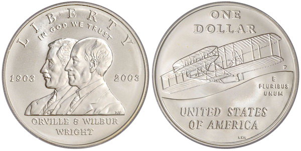 США, 1 доллар 2003 год, Первый полёт братьев Райт