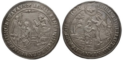 Гамбург 2 шауталера 1635-1668 Крещение в реке Иордан, минцмейстер Матииас Фройде