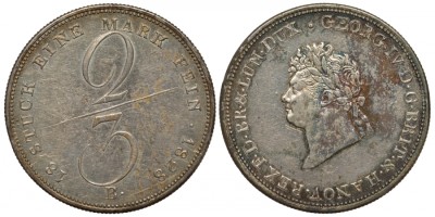 Ганновер 2/3 талера 1828 B, Георг IV (1820-1830)