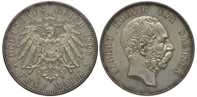Саксония 5 марок 1898 Альберт Саксонский (1873-1892)