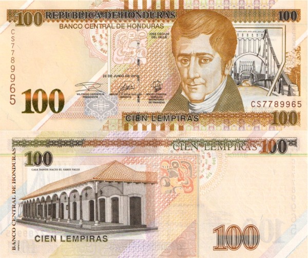 Гондурас 100 лемпир 2019 (UNC Pick 102d)