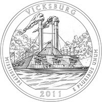 США, 25 центов 2011 год, Национальный парк Виксбург