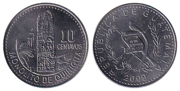 Гватемала, 10 сентаво 2009 год