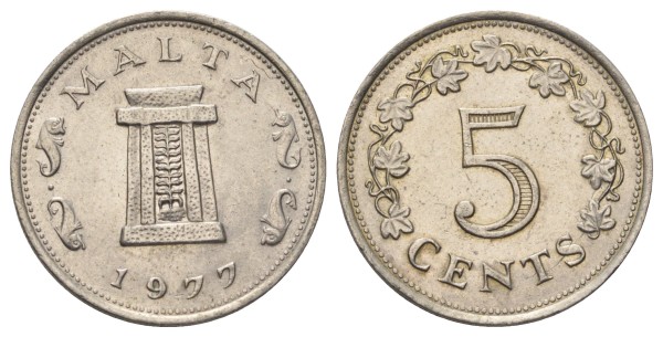 Мальта, 5 центов 1977 год