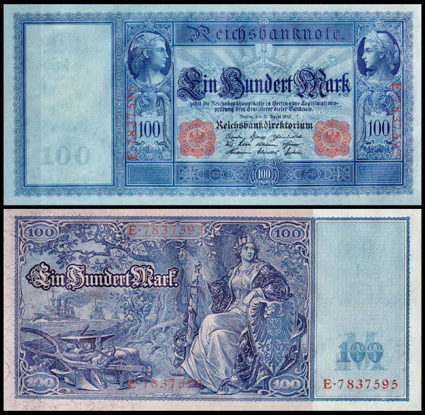 Германия 100 марок 1910 UNC P.42