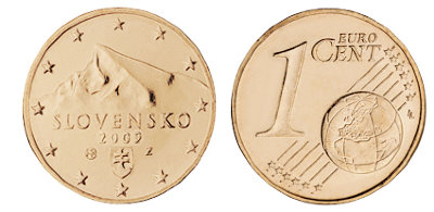 Словакия, 1 цент 2009 (UNC, медь)