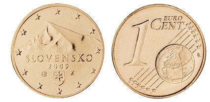Словакия, 1 цент 2009 (UNC, медь)