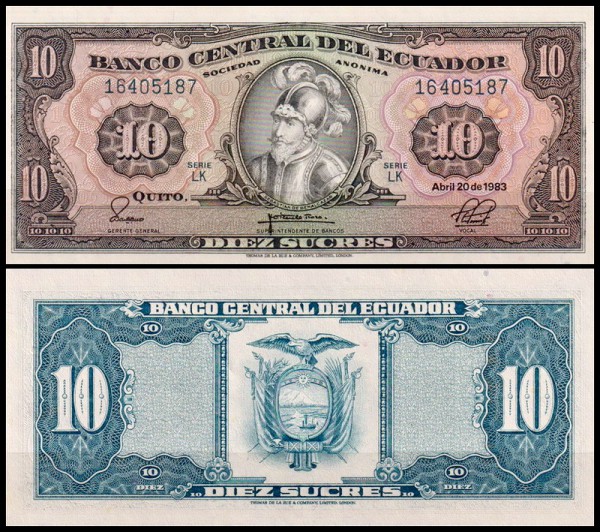 Эквадор 10 сукре 1983 (UNC Pick 114b)