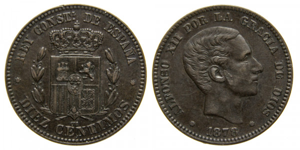 Испания, 10 сентимо 1878 год
