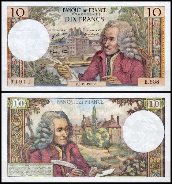 Франция 10 франков 1973 (UNC Pick 147d)