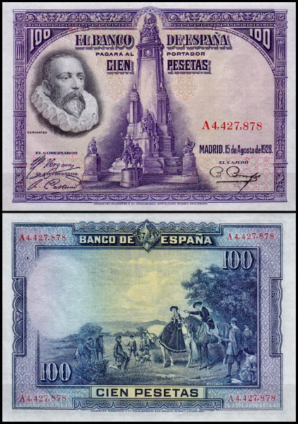 Испания 100 песет 1928 (UNC Pick 76)