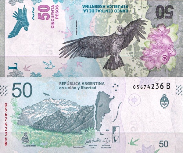 Аргентина 50 песо 2018 (UNC Pick 363)