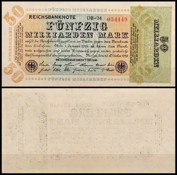 Германия 50.000.000.000 марок 1923 UNC P.120b