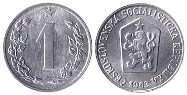 Чехословакия, 1 геллер 1963 год