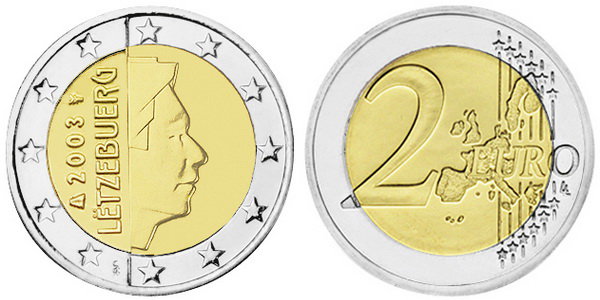 Люксембург, 2 евро 2003 (UNC, биметалл)