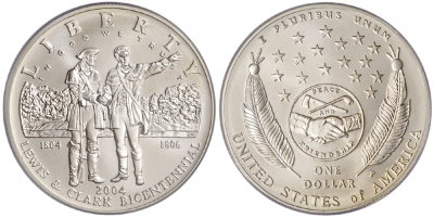 США, 1 доллар 2004 год, Экспедиция Льюиса и Кларка