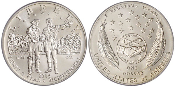 США, 1 доллар 2004 год, Экспедиция Льюиса и Кларка