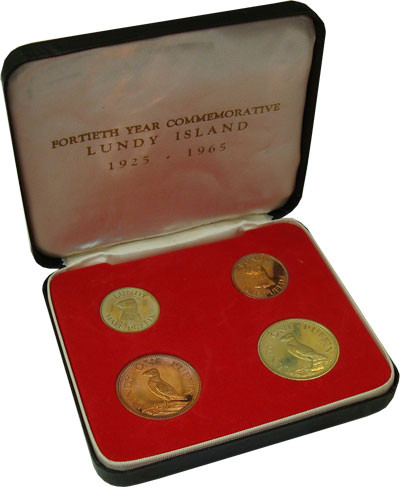 Остров Ланди, Набор из 4 монет, 1965 год, ПРУФ