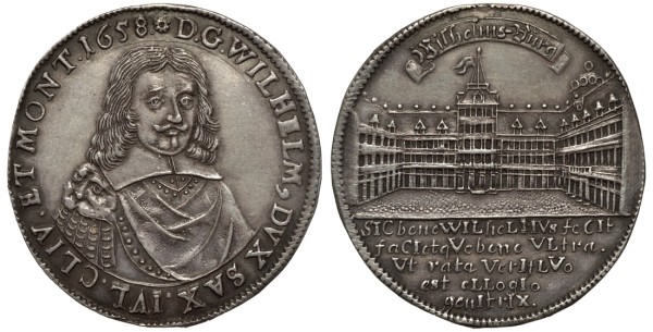 Саксен-Веймар 1/2 талера 1658 на открытие новой замковой церкви Koppe