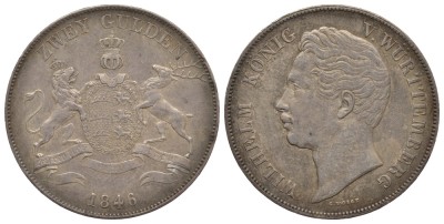 Вюртемберг 2 гульдена 1846 Вильгельм I (1816-1864)
