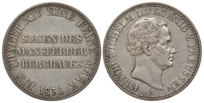 Пруссия 1 талер 1835 A, Фридрих Вильгельм III (1797-1840)
