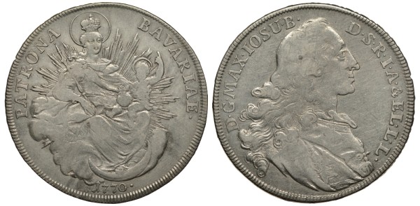 Бавария 1 талер 1770 Максимилиан III Иосиф (1745-1777)